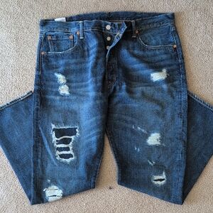 Levi's Blue Relaxed Distressed Jeans